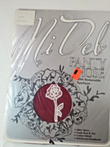 Mi Deb Bridal Pantyhose w/ Rose Applique Wine Average Ultra Sheer 1983 V... - £6.70 GBP