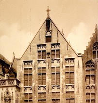 Bibliotheque Library Bruges Belgium Gravure 1910s Postcard Sepia PCBG12A - $19.99