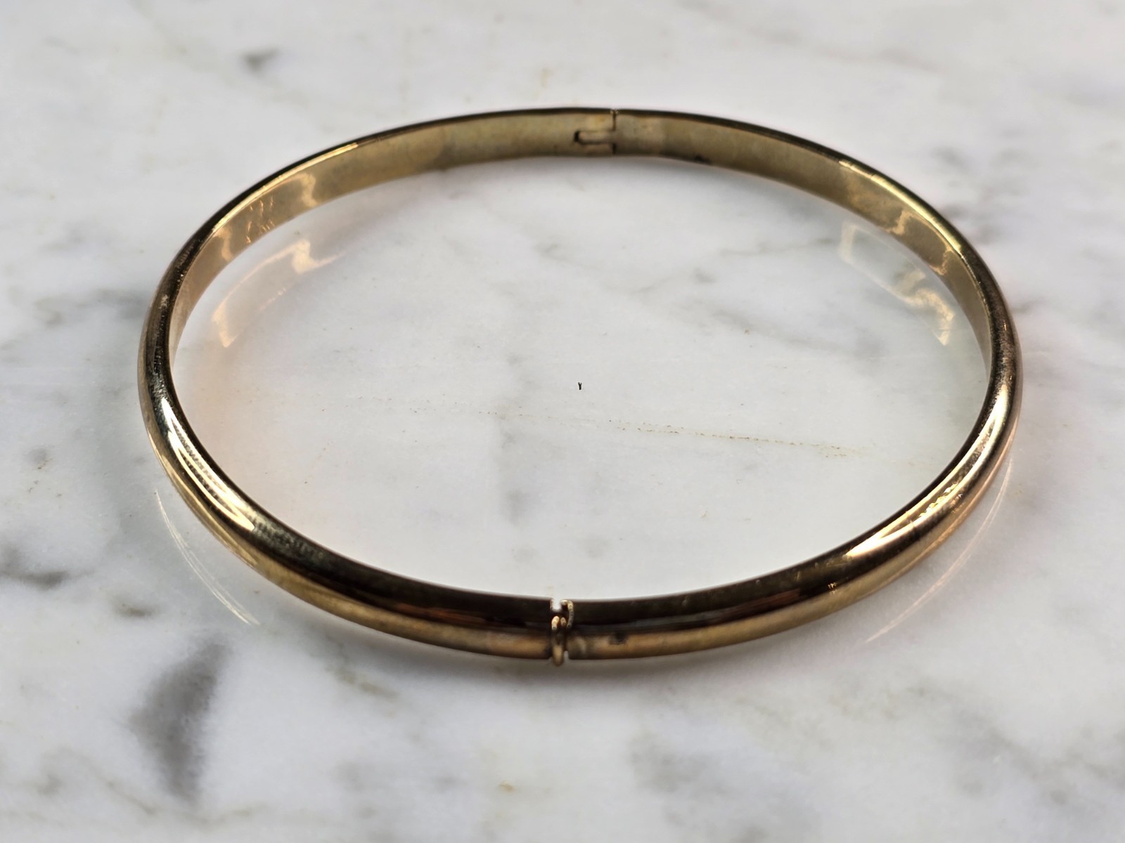 Womens Vintage Estate Sterling Silver Gold Tone Bangle Bracelet, 9.8g E4960 Item image 2