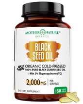 Mother Nature - Organic Black Seed Oil Capsules 3 Month Supply Cold Pres... - $547.14 MXN