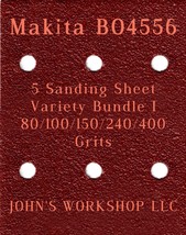 Makita BO4556 - 80/100/150/240/400 Grits - 5 Sandpaper Variety Bundle I - £3.98 GBP