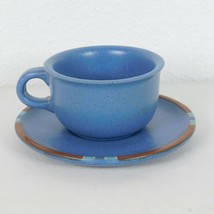 Dansk Mesa Sky Blue Tea Cup Mug &amp; Saucer Portugal Microwave Safe Stoneware Set - £9.10 GBP
