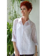 New White Animal Print Sheer Blouse~Shirt~Top~Sz XS - S~Versatile~Nordst... - $47.05 CAD