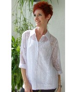 New White Animal Print Sheer Blouse~Shirt~Top~Sz XS - S~Versatile~Nordst... - £18.83 GBP