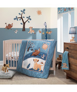 3-Piece Crib Bedding Set Baby Nursery Lion King Adventure Blue Quilt She... - £57.77 GBP