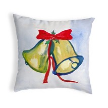 Betsy Drake Christmas Bells Noncorded Pillow 18x18 - £42.80 GBP