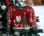 NWT 33 Degrees Girl’s Dog With Treats Christmas Sweater Red SIZE SMALL (7) - £23.53 GBP