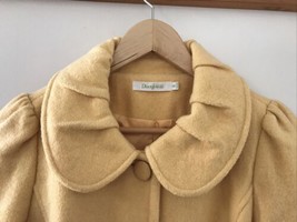 Duoyi Japanese Yellow Boiled Wool Button Up Pea Coat Blazer Jacket S-M 3... - $125.00