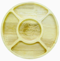 Baltimore Orioles Bamboo Divided 5 Compartment Serving Tray Round - £27.86 GBP
