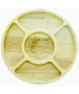 Baltimore Orioles Bamboo Divided 5 Compartment Serving Tray Round - $633.84 MXN