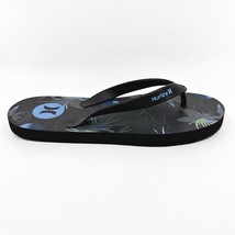 Hurley Mens Black Blue Logo Flip Flop Pool Beach Sandals - $17.95