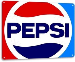 Pepsi Cola 80&#39;s Soda Pop Advertising Vintage Retro Wall Decor Large Metal Sign - £19.38 GBP