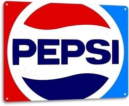 Pepsi Cola 80&#39;s Soda Pop Advertising Vintage Retro Wall Decor Large Metal Sign - £19.79 GBP