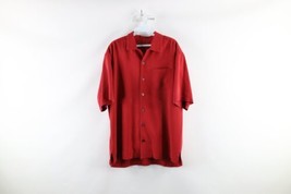 Tommy Bahama Mens Size Medium Blank Silk Short Sleeve Hawaiian Button Shirt Red - £35.19 GBP