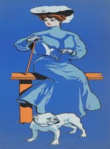 14501.Decor Poster print.Room wall art design.Victorian girl with bulldog pet - £12.73 GBP+