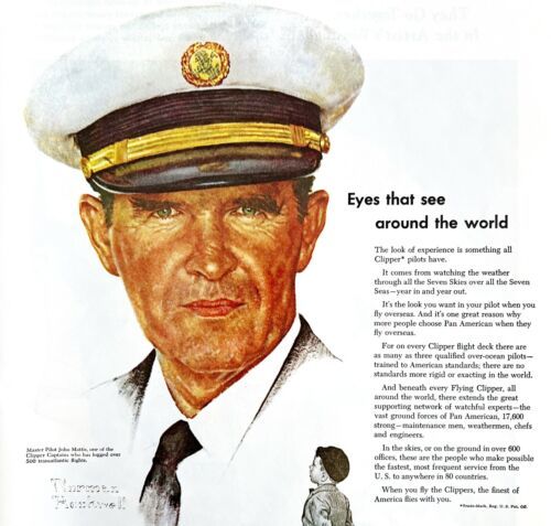 Primary image for Pan American Pilot Norman Rockwell 1979 Advertisement Vintage Aviation DWKK14