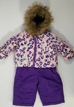 I) Infant Toughskins Waterproof Snow Jacket Bib Snow Pants Purple Leopar... - $14.84