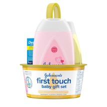 Johnson&#39;s First Touch Baby Gift Set, Baby Bath, Skin &amp; Hair Essential Products,  - £26.53 GBP