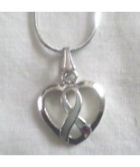 GNP Silver ribbon on silver THINKING OF YOU HEART with red stone in gift... - £3.12 GBP