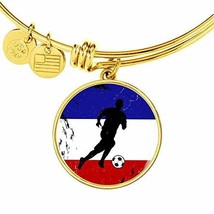 Express Your Love Gifts France Flag and Futbol/Soccer Stainless Steel or 18k Gol - £32.40 GBP