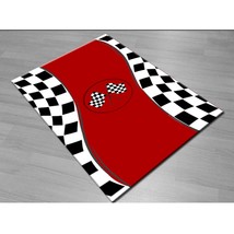 RACE FLAG Bedroom Carpet Rug, 4.5&#39; x 6.25&#39; - £117.83 GBP