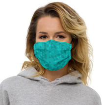 Abstract Aquamarine Polygonal Colorful Triangle Design Face Mask - £14.08 GBP