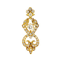 Vintage Diamond Pendant in Yellow Gold - £3,328.36 GBP