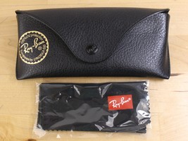 Ray Ban Genuine Pebbled Faux Leather Black Sunglasses Case &amp; Cloth Only - €6,00 EUR