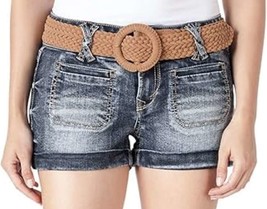 WallFlower Juniors Cuffed Denim Short Shorts in Ashlee Size:3 (25&quot; waist... - £14.57 GBP