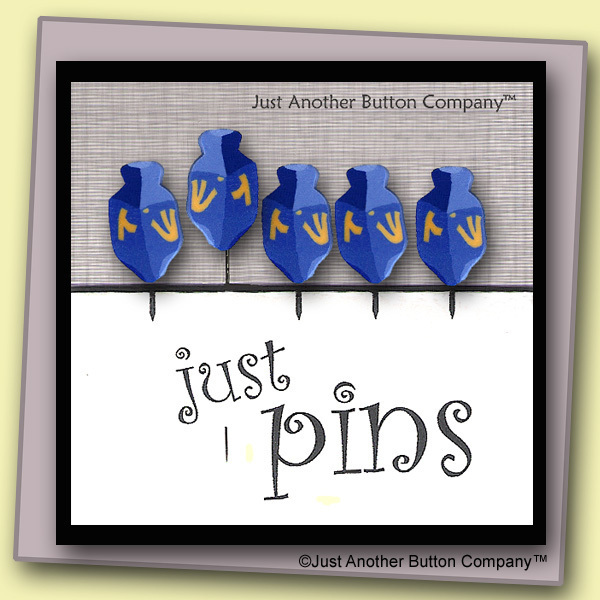 Just Dreidels Just Pins JP140 set 5 for pincushions JABC Just Another Button Co - $13.05