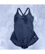 Speedo PowerFlex One Piece Swimsuit Black Solid Moderate Ultraback Women... - $39.59