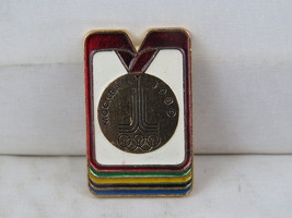 Vintage Olympic Pin - Medal Design Official Logo Moscow 1980 - Stamped Pin  - $15.00