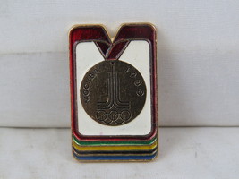 Vintage Olympic Pin - Medal Design Official Logo Moscow 1980 - Stamped Pin  - £11.79 GBP