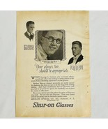 Vintage 1922 Shur-on Glasses Print Ad Spectacles &amp; Eyeglasses Shur-On Op... - €5,71 EUR