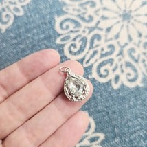Vintage Dainty Silver Rhinestone Teardrop Pendant - $24.99