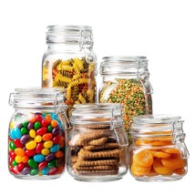 5-Piece Airtight Glass Kitchen Canisters With Glass Lids - Set Of 5 Glas... - $64.99