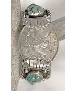 Vicki Orr Vintage Navajo Green Kingman Turquoise Cuff - £948.42 GBP