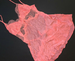 NWT Victoria&#39;s Secret DESIGNER COLLECTION S BABYDOLL slip Orange lace SILK - $118.79