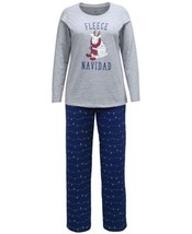 allbrand365 designer Womens Sleepwear Fleece Navidad Pajama Set, Large - £43.15 GBP