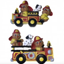 Lot Of 2 Vintage Firefighter Fire Truck Plastic Wall Hanging USA Made De... - $29.99