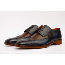 The Neiva Navy/Brown Wingtip Semi Brogue Derby Men Shoe image 2
