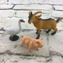 Farm Animal Figures Lot Of 3 Billy Goat Goose Hog/Pig Detailed Realistic... - $11.88