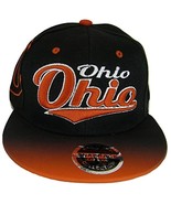 Ohio Fade Top Printed Bill Adjustable Snapback Baseball Cap (Black/Red) - £11.94 GBP