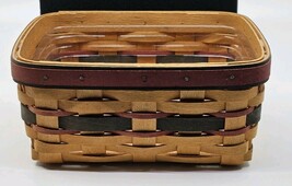 Longaberger 1996 Father&#39;s Day Address Basket + Clear Plastic Protector L... - $419.43 MXN