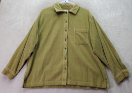 L.L. Bean Shacket Women XL Green Corduroy Pocket Long Sleeve Collar Butt... - $27.73