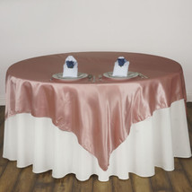 Mauve 60X60&quot;&quot; Satin Square Table Overlay Wedding Party Catering Supplies Sale Gi - $8.02