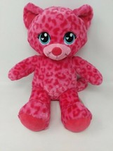 Build A Bear Hot Pink Sweet Scent Cat Leopard Print Plush Stuffed Animal BAB 17&quot; - £10.25 GBP