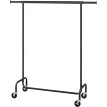 Matte Black Heavy Duty Metal Garment Rack Clothes Hanging Bar on Wheels - $2,672.45 MXN