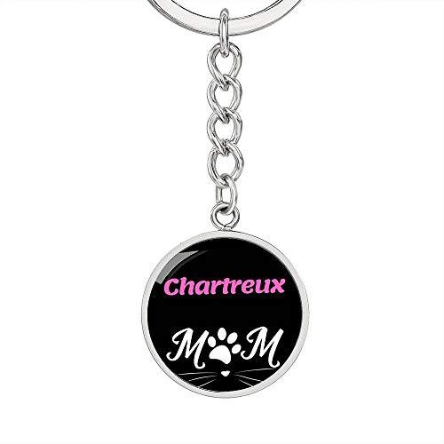 Cat Lover Keychain Gift Chartreux Cat Mom Keychain Stainless Steel Or 18k Gold C