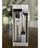 ED Ellen Degeneres 10 PC Fine Stainless Steel Textured Handle Dinner Forks - New - $18.69